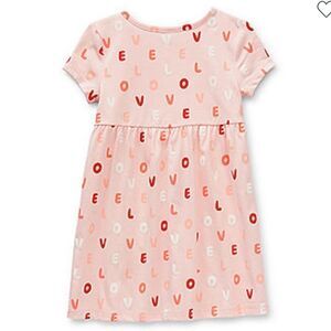 Thereabouts Toddler Girls Size 3T Pink LOVE Short Sleeve A-Line Dress